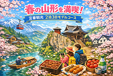 【山形旅行モデルコース】春の絶景×グルメ×温泉で癒やされる2泊3日プラン大公開！