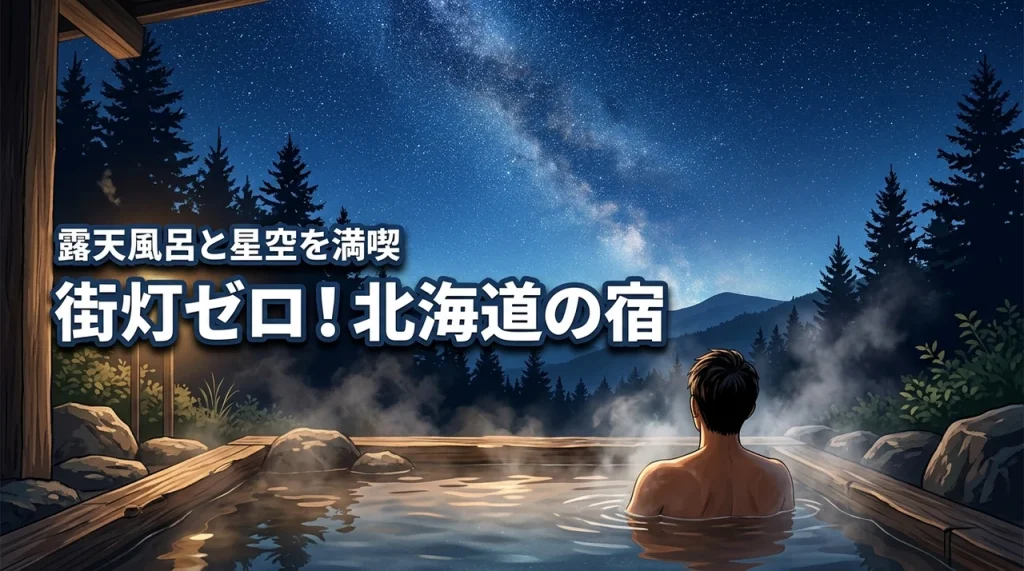 野生動物は怖い？北海道で街灯ゼロの宿に行ったみた！露天風呂と星空を安全に満喫