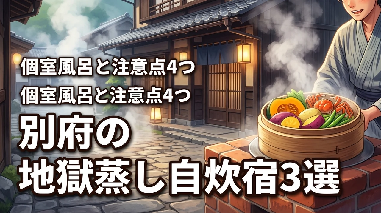 別府で地獄蒸し自炊ができる宿3選！個室風呂に行ってみた感想と注意点4つ