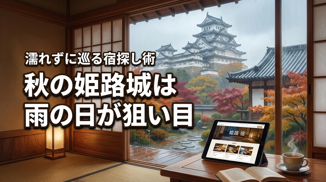 秋の姫路城は雨の日こそ楽しめる！濡れずに巡る宿探しのコツ