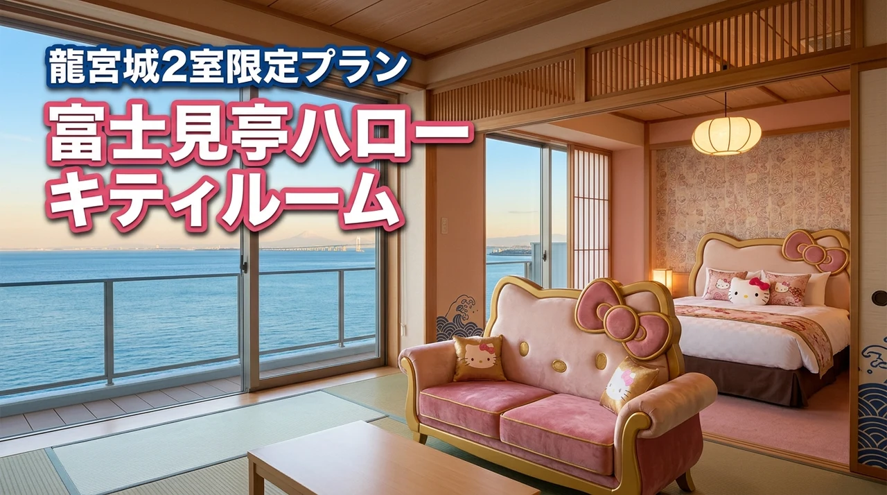 木更津温泉龍宮城スパ・ホテル三日月富士見亭の2室限定ハローキティルームプラン内容