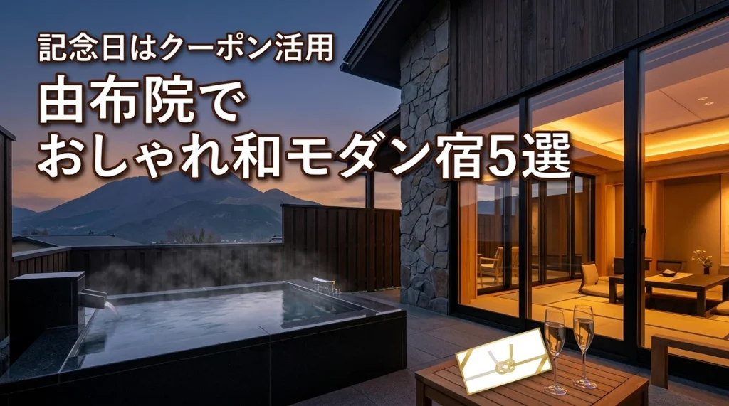 由布院温泉でおしゃれ和モダン宿5選！カップル記念日はクーポン活用が正解