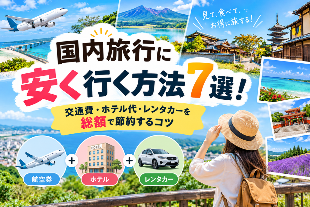 国内旅行に安く行く方法7選！交通費・ホテル代を総額で節約するコツ