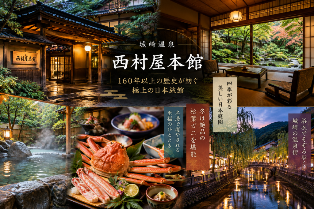西村屋本館は何がすごい？城崎温泉の名旅館で味わう庭園・松葉ガニ・極上の湯